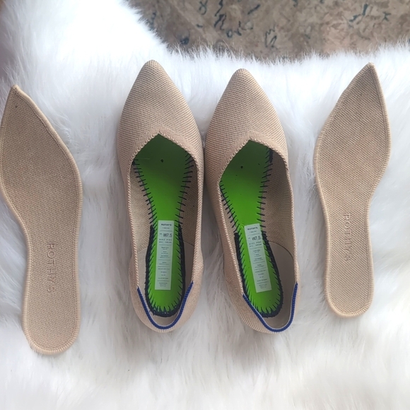 Rothy's The Point Flats In Ecru Beige Size 7.5 - Picture 13 of 16